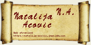 Natalija Acović vizit kartica